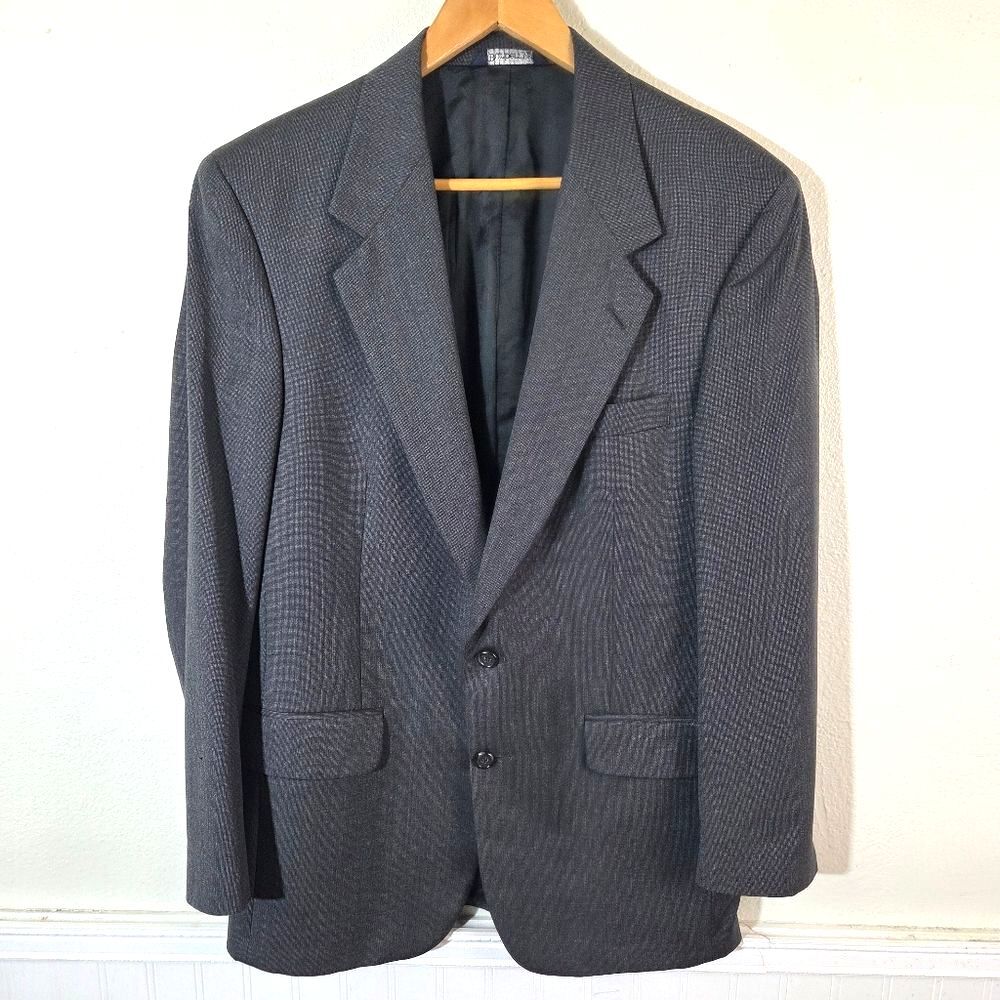 Vintage Burberrys Blazer Mens 42R Gray Super 100s Wool Jacket USA